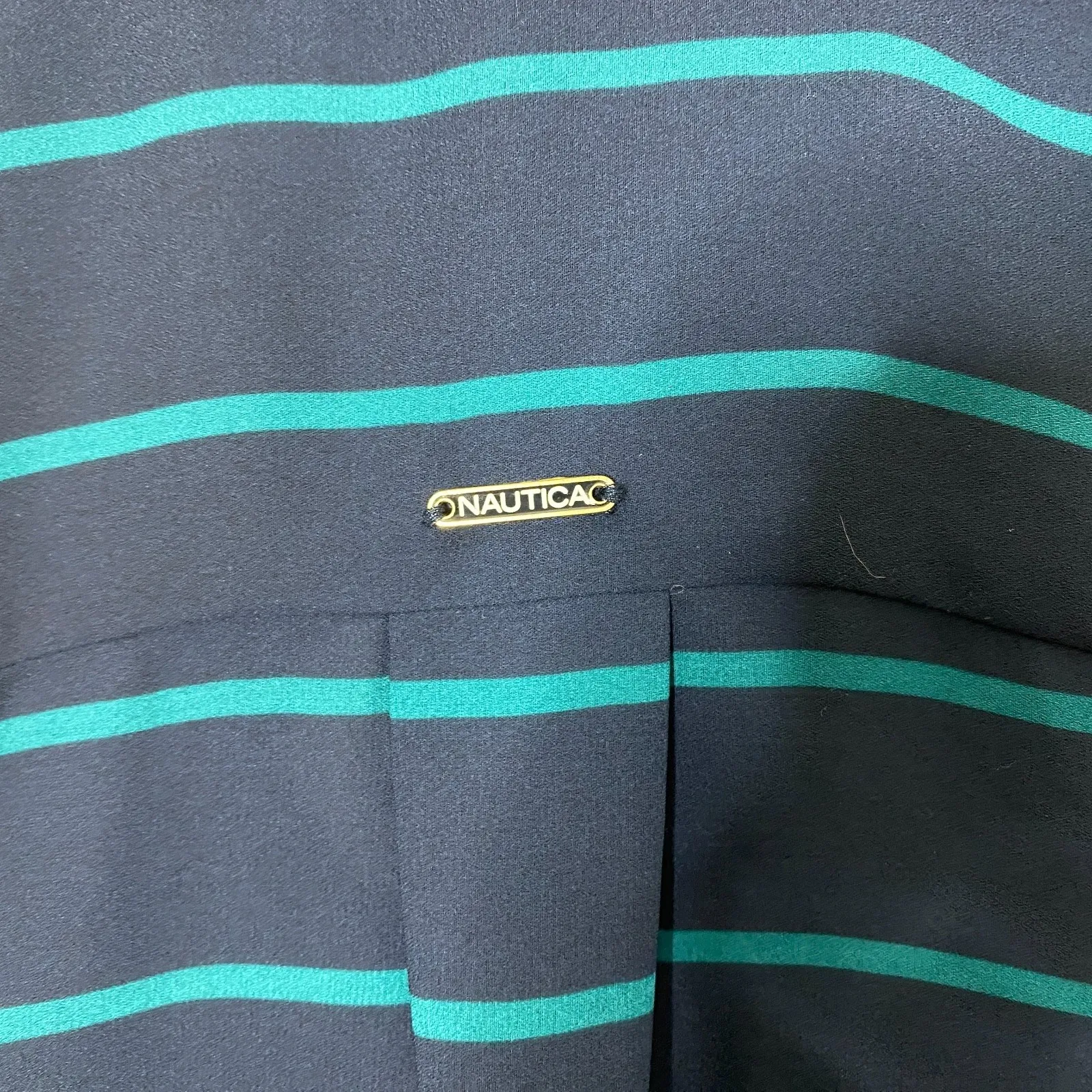 Nautica Long Sleeve Striped Blue Blouse Button Up Lightweight Nautical Top Sz S - Image 7