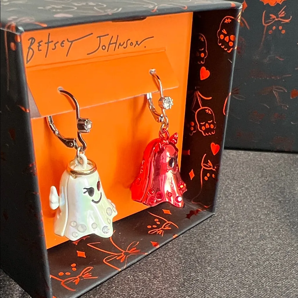 Betsey Johnson  |  White Ghost & Red Devil Earrings 👻 - Image 3