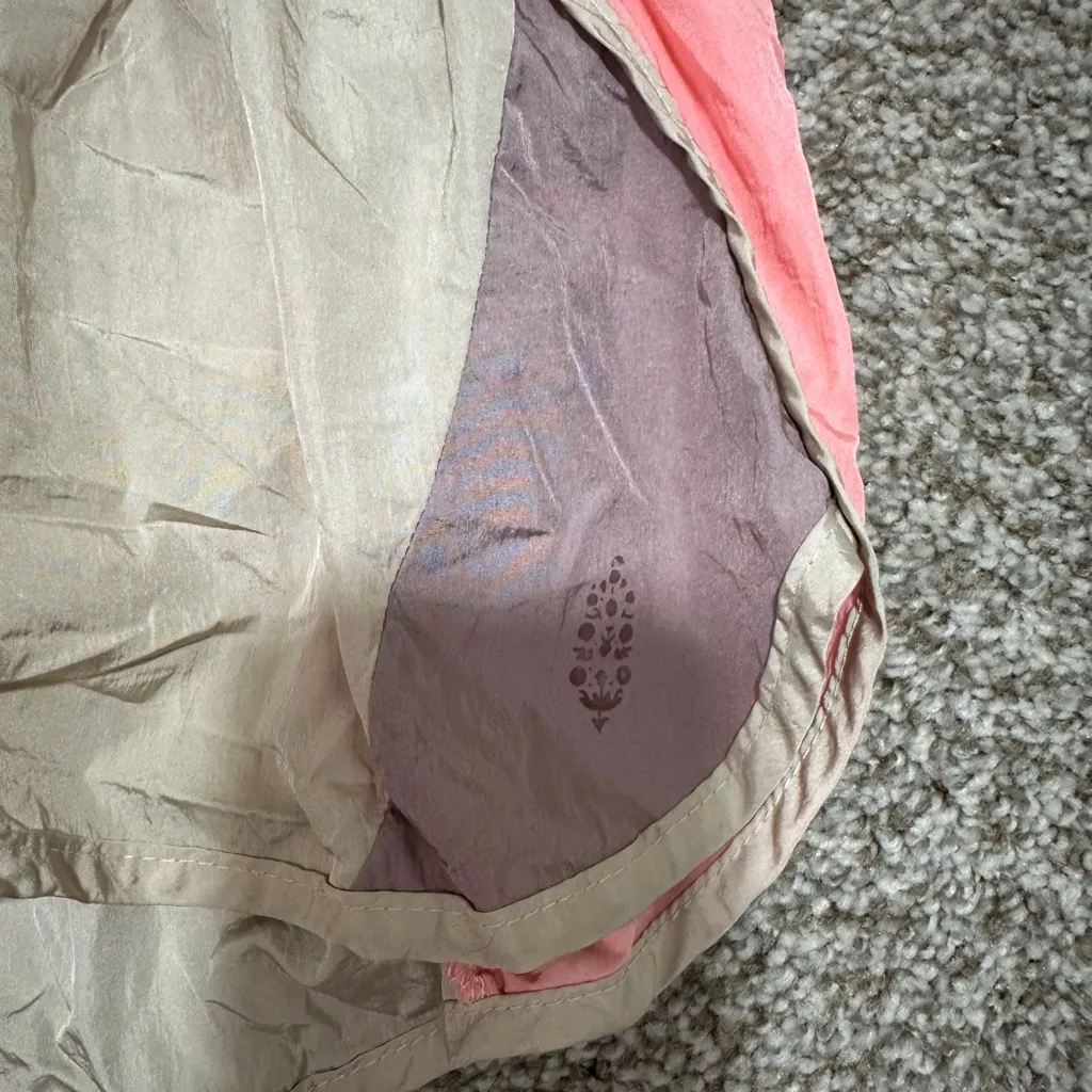 FP Movement High Waist Shorts in Cream, Pink, and Brown Tan Size XS - Image 4