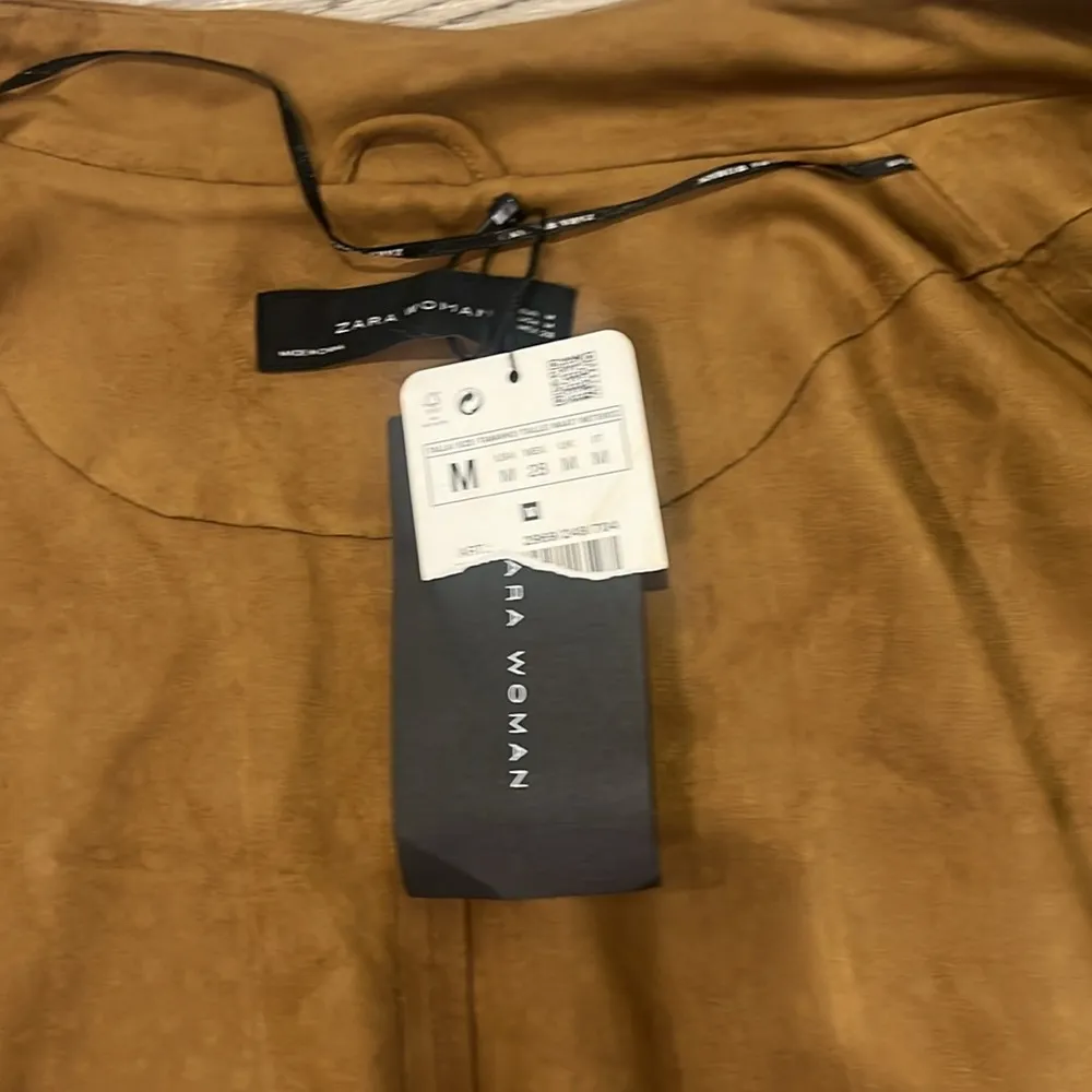 Zara Fringed Studded Faux Suede Bolero Cape Cardigan Brown Tan Sz M Western NWT - Image 7