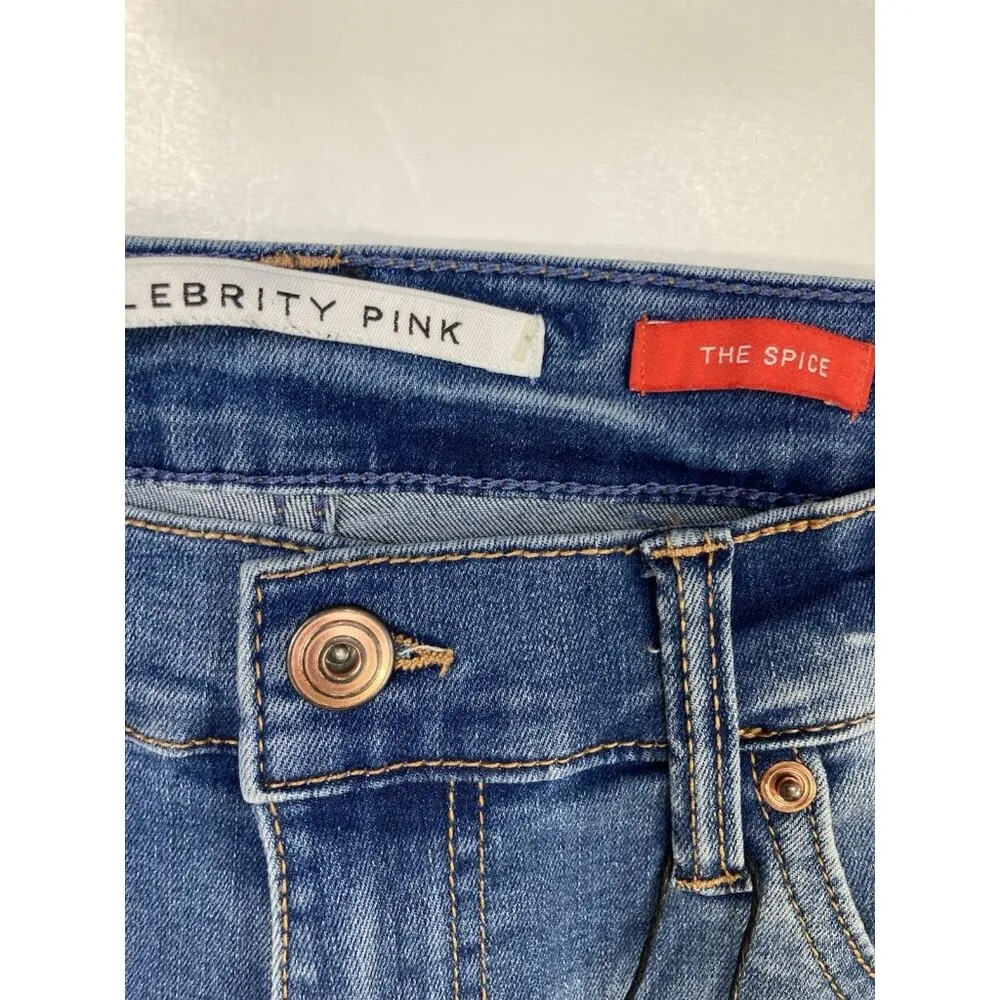 *New Celebrity Pink Skinny Hi-Rise The Spice Jeans Womens Size 11/30 Med Wash - Image 5