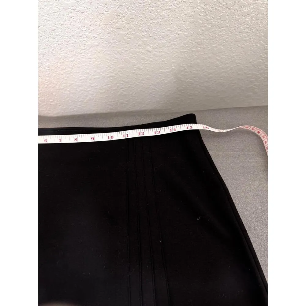 Black Pleated Wool Blend  Classic ALine Skirt‎ Medium business work official L - Image 8