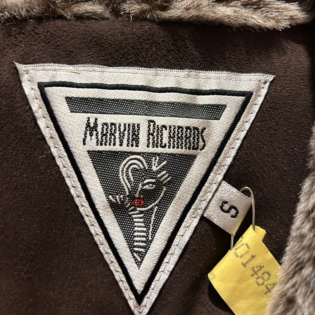 Marvin Richards Dark Brown Teddy Jacket with Faux Fur Trim - Image 6