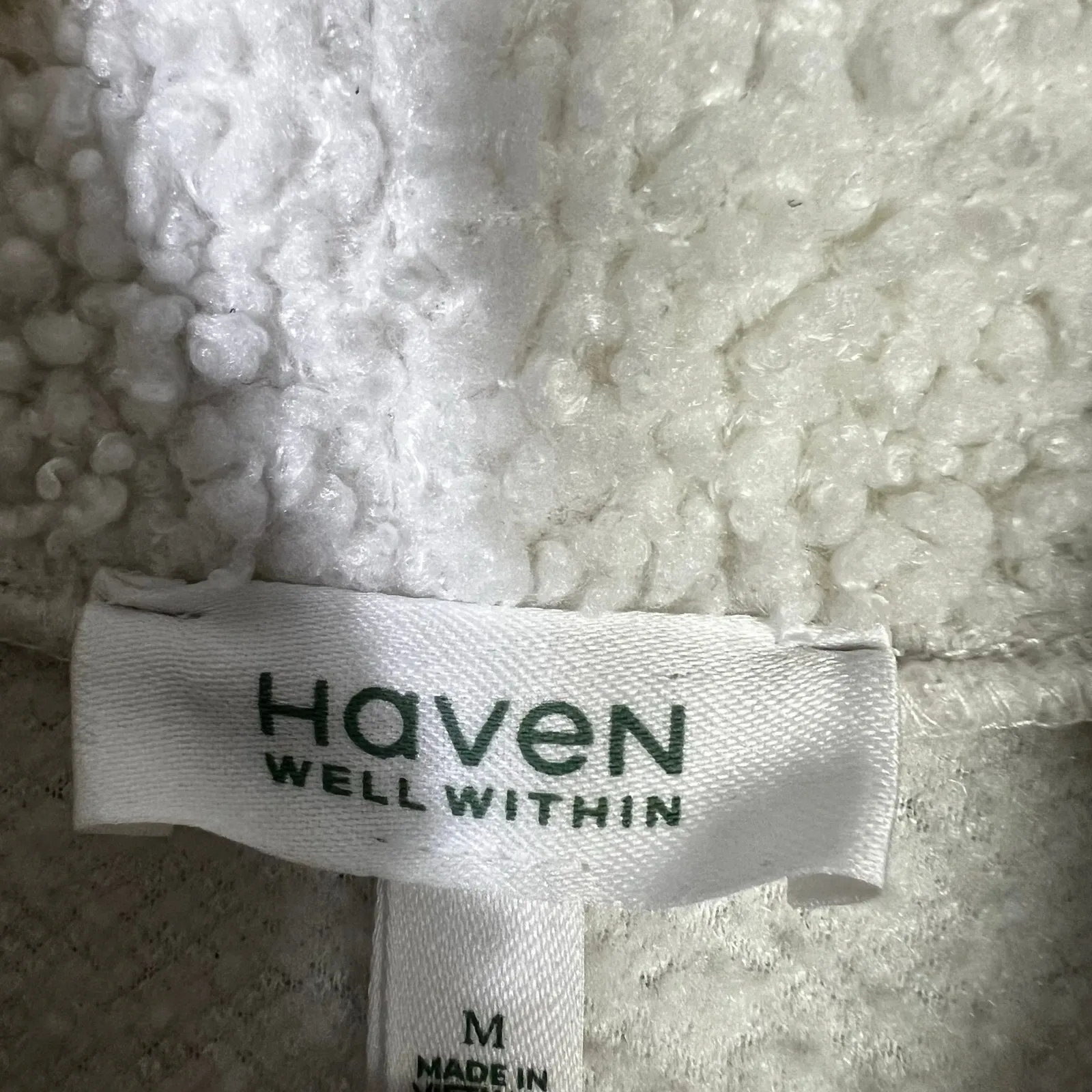 Haven Well Within Sherpa Fleece Pullover Size M White Cowl Neck Cozy Minimalist Size M - Image 6