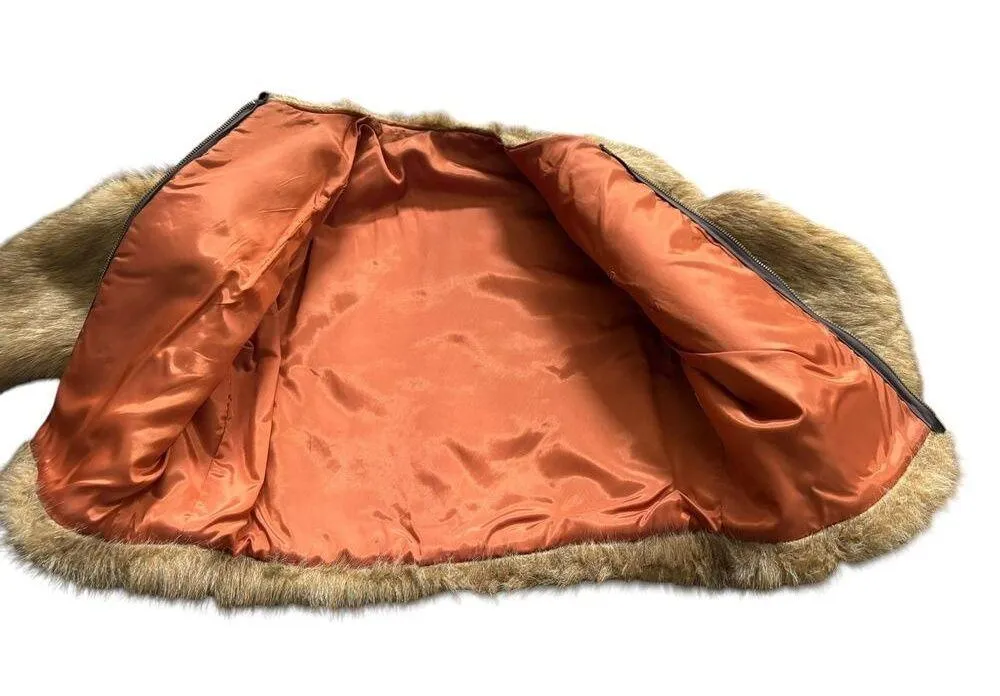 VTG Cropped Faux Fur (?) Jacket Ladies IWGWU Garment Workers Union Winter READ Size M - Image 7