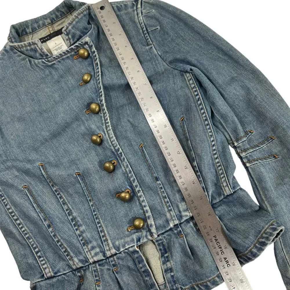 Vintage Marc Jacobs Cropped Peplum Denim Jacket - Image 7