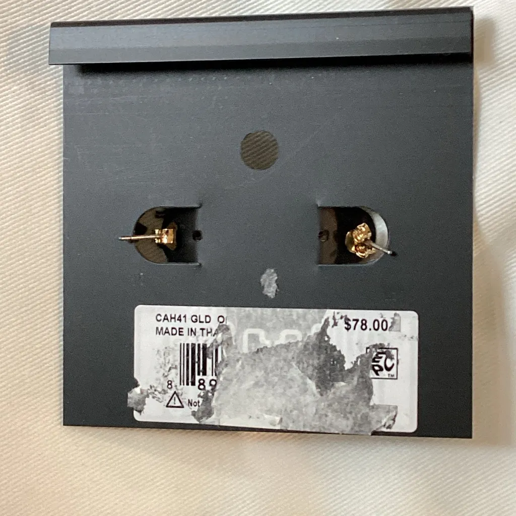 Coach Signature Gold Tone Earrings with Jewelry Bag - Image 4