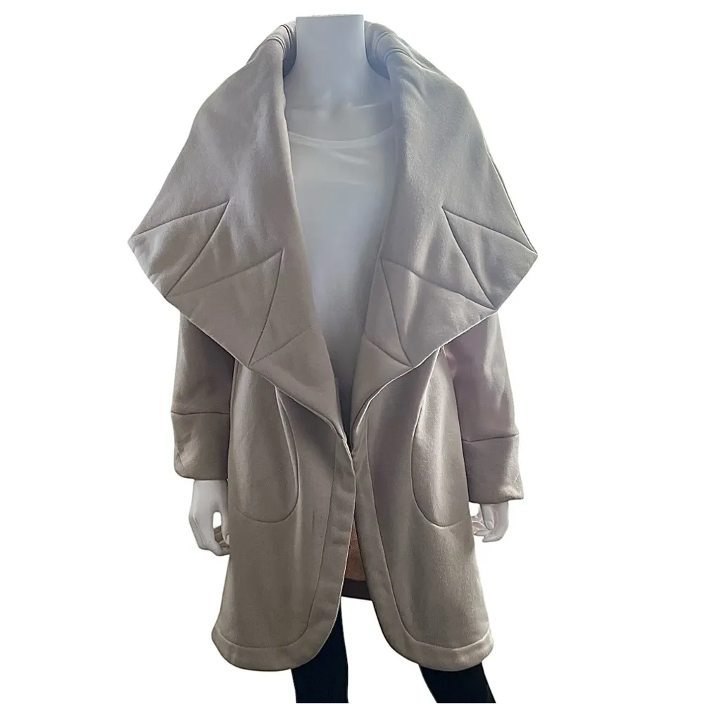 Bagatelle Collection Quilted Open Front French Terry Coat - Image 2