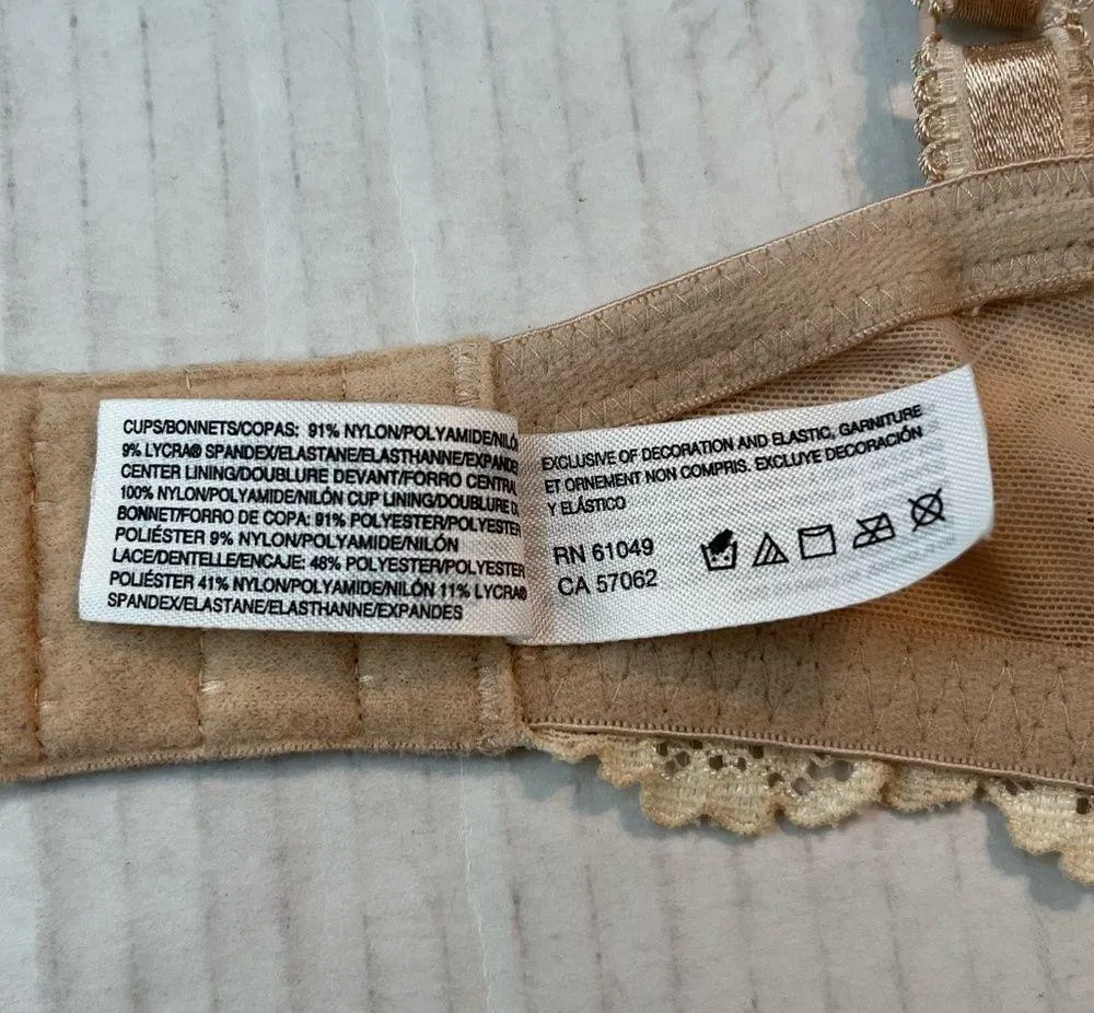 Wacoal Bra Embrace Lace T-Shirt Bra in Sand/Ivory Sz 36DDD/36F EUC Style #853191 - Image 13