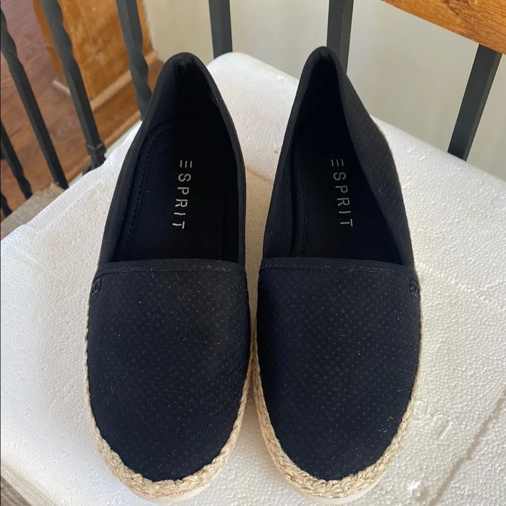 NIB Esprit Earie Black Espadrille Slip-On Shoes 7.5 flats casual comfy - Image 4