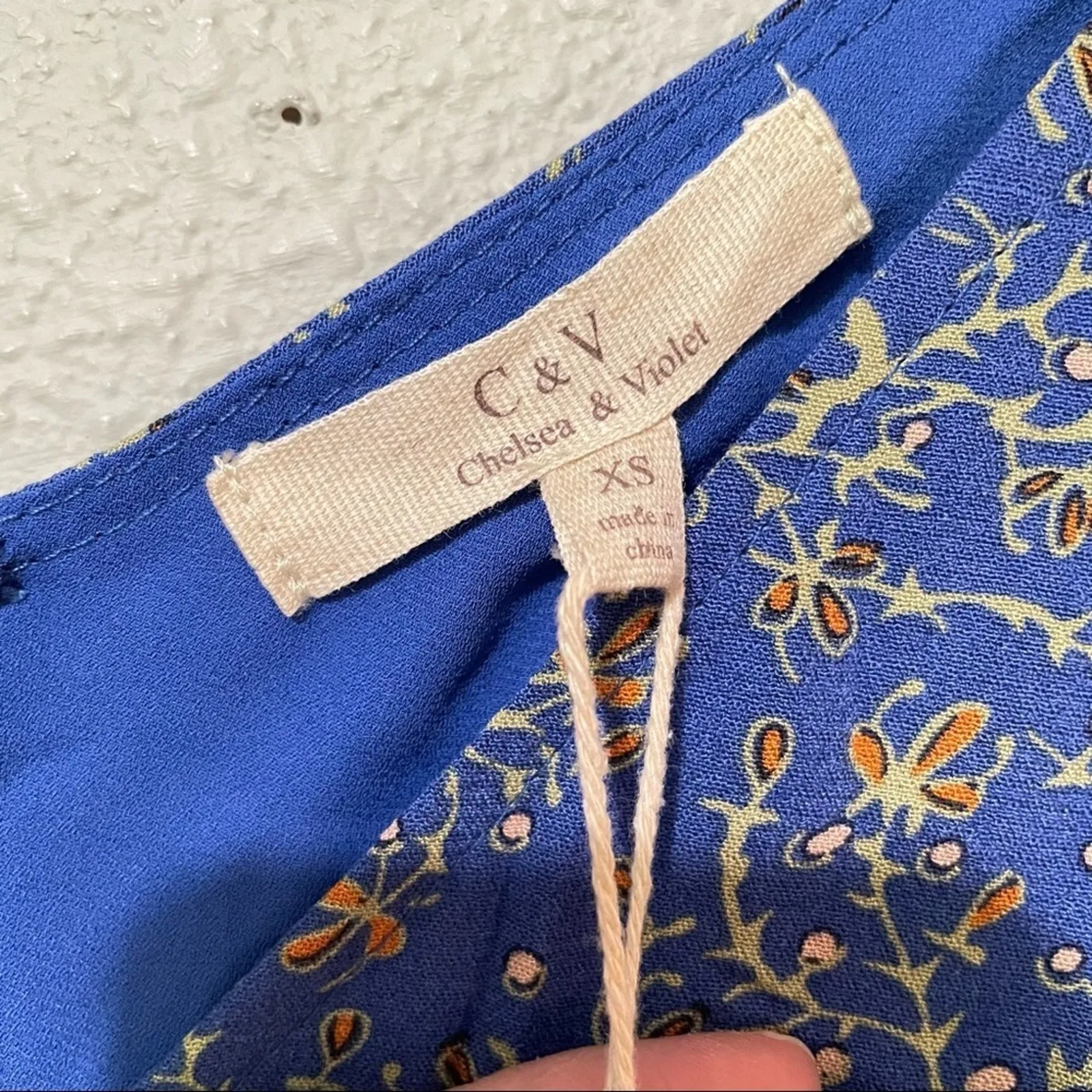 Chelsea & Violet Blue Floral Ruffled Sleeveless Romper Womens XS Coquette Summer - Image 4