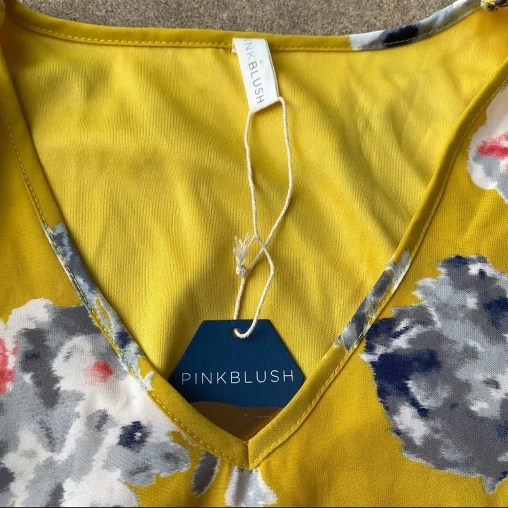 Pinkblush V Neck Chiffon Floral Dress NEW - Image 3