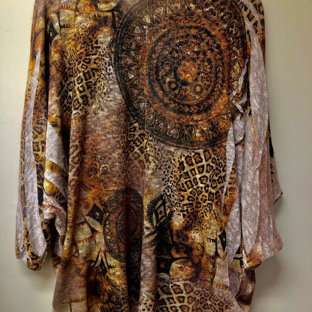 CACTUS 2 Piece Cardigan & Matching Tank Bohemian/Egyptian/Animal Print - Image 4