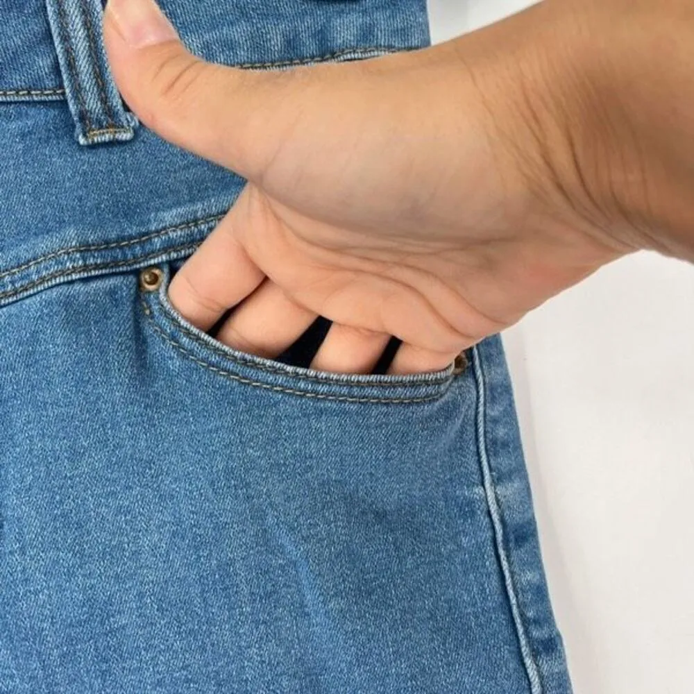 BDG Urban Outfitters Super High Rise Seam Short Women's 28W Blue Medium‎ Wash - Image 4