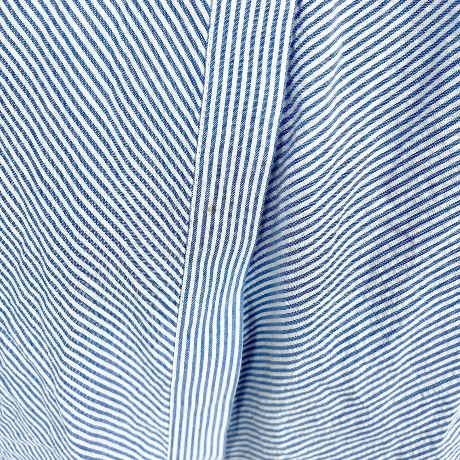 AllSaints Dress Women Size Small Mini Button Down Blue & White Striped Nautical - Image 4