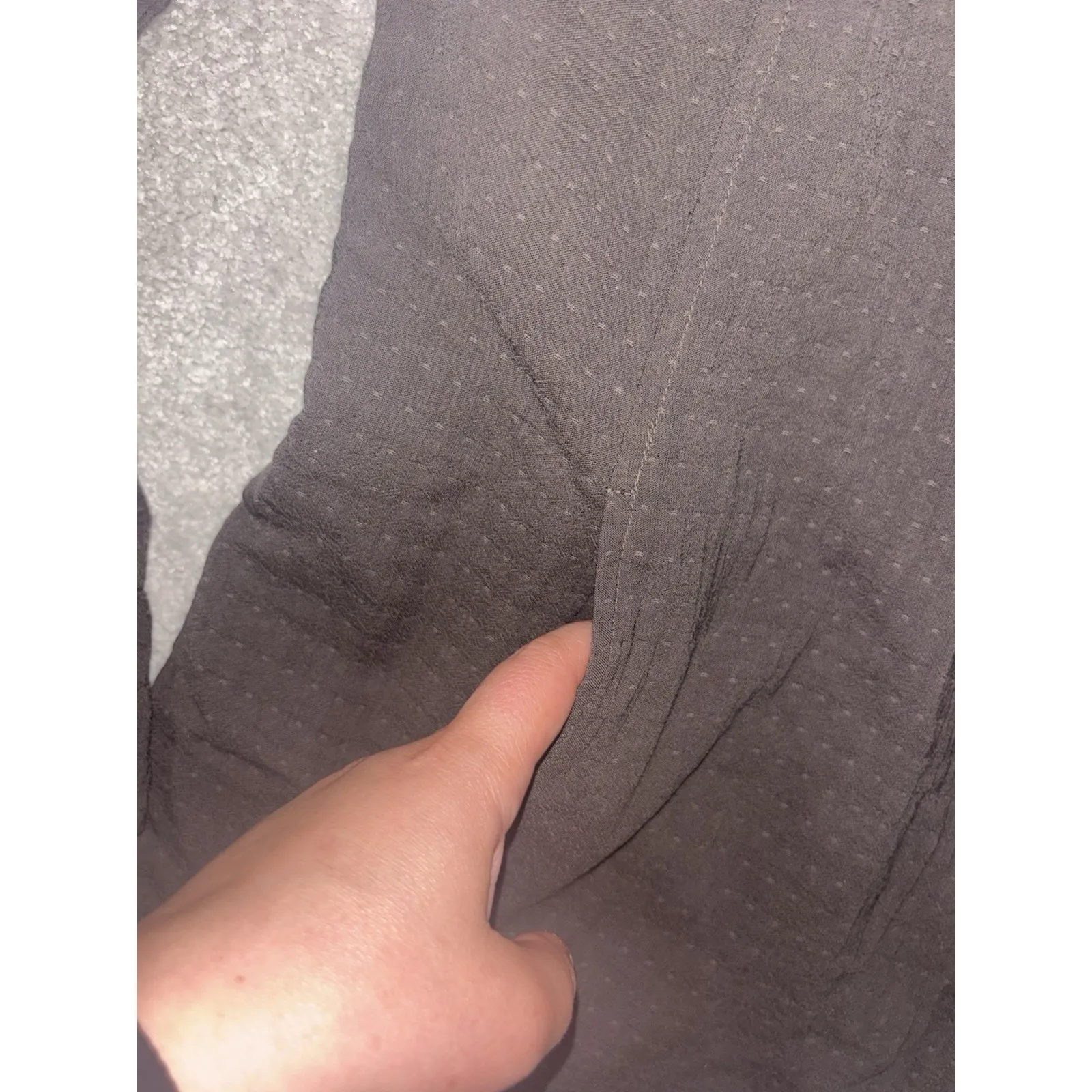 EILEEN FISHER‎ Brown Dot Texture Viscose Cotton Drapey Open Front Jacket USA M - Image 5