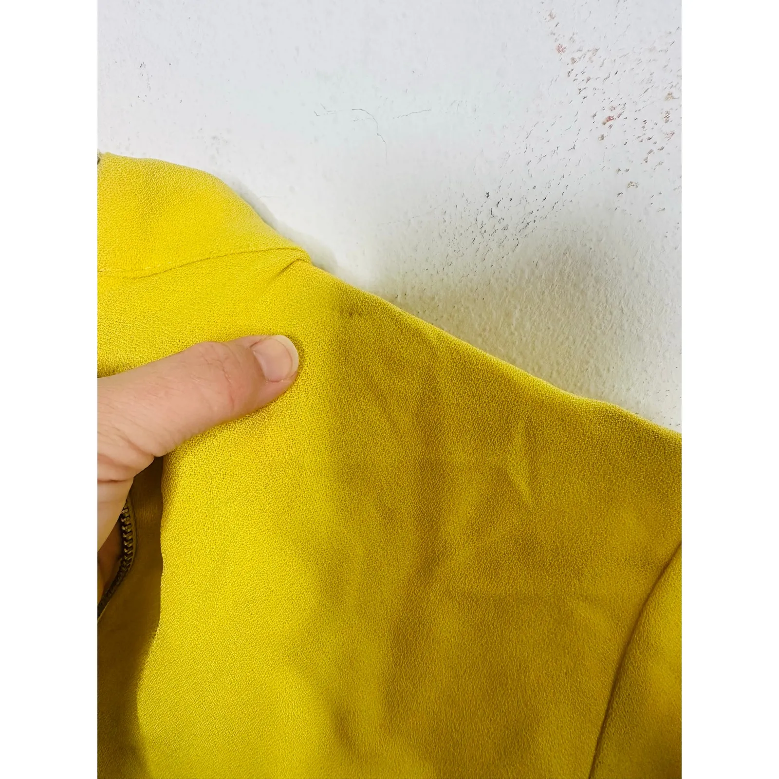 TIBI Bright Yellow Long Sleeve High Neckline Esme Back Zipper Top size 0 - Image 8