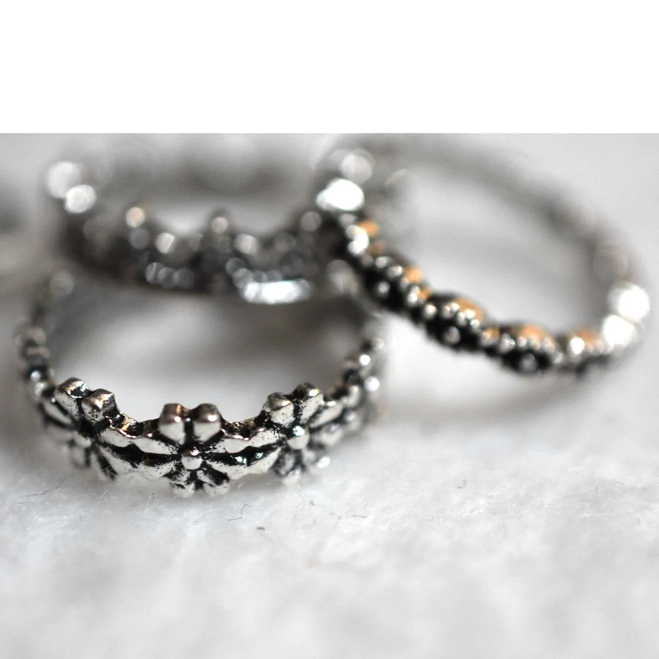 NWOT 12pc Set Stackable Silver Tone Blue Rhinestone Size 6 to 8.5 Rings - Image 7