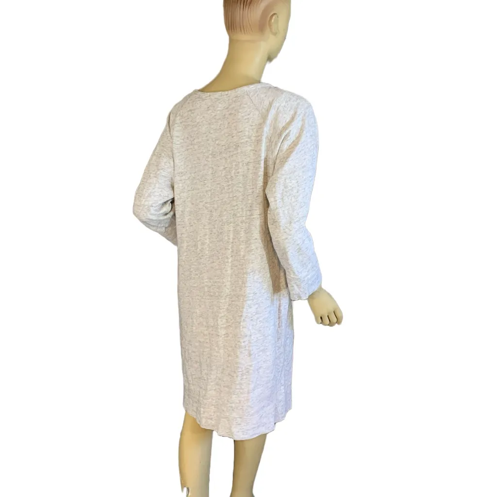 J. CREW GRAY COTTON KNIT SWEATSHIRT STYLE SHIFT DRESS (L) - Image 4