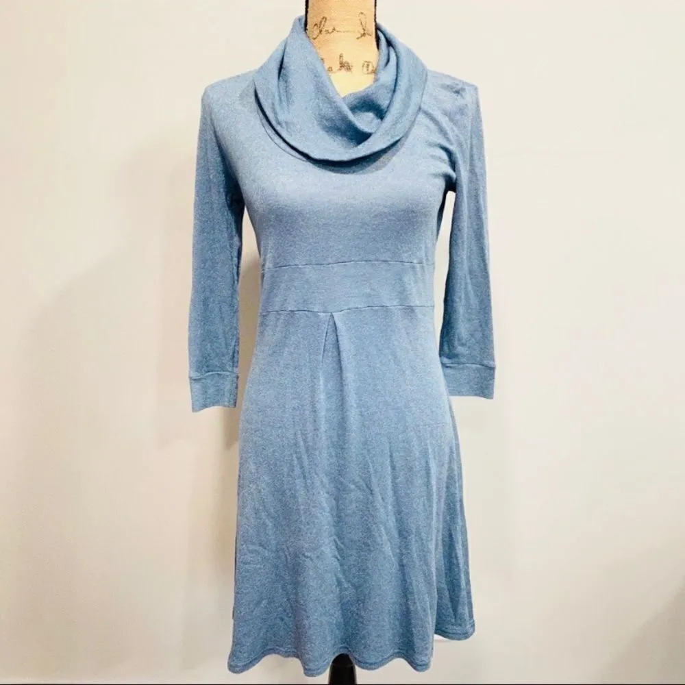 Michael Stars Cowl neck Sparkle‎ blue fit & flare Dress size Small office party - Image 3