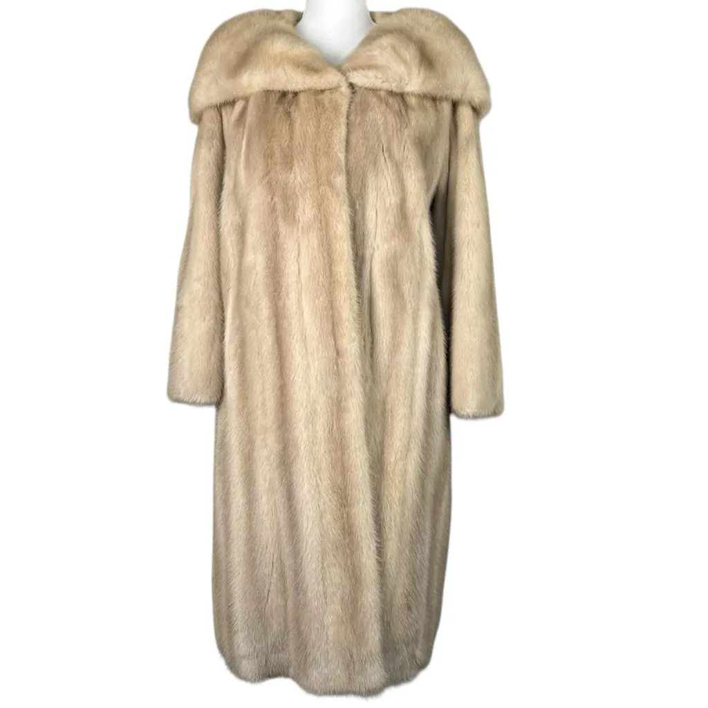 Palomino Mink Fur Open Front Vintage Coat Size L - Image 4
