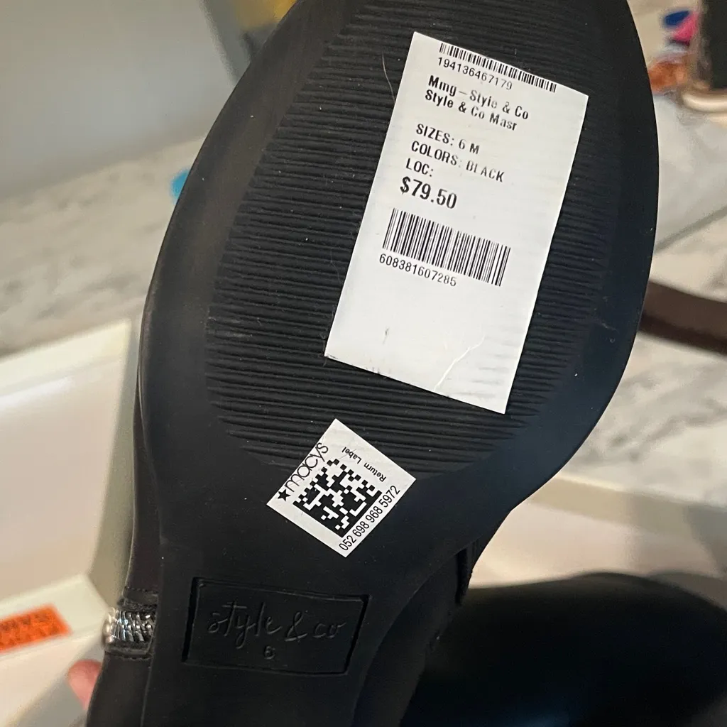 Style & Co. Black Ankle Booties with Zipper - Image 4