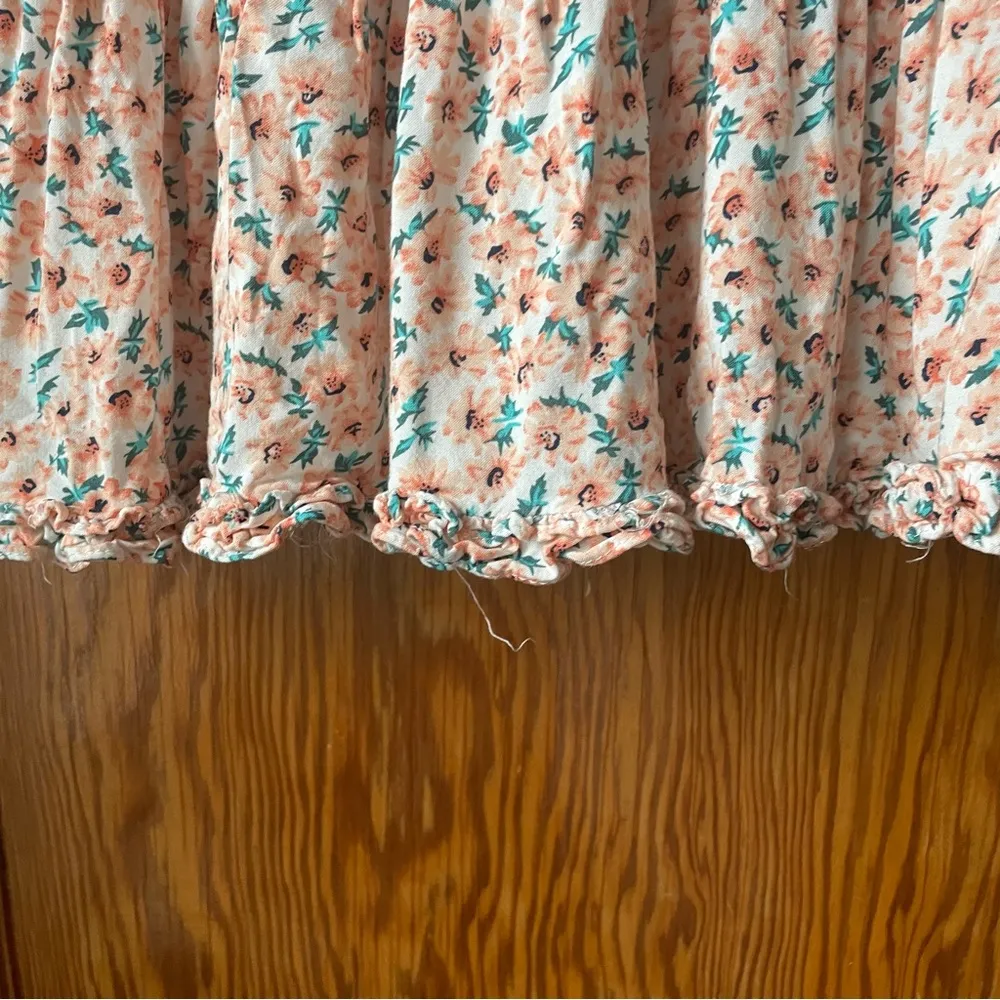 Anthropologie Indikah Pink and Blue Smocked Tiered Mini Skater Skirt - Image 4