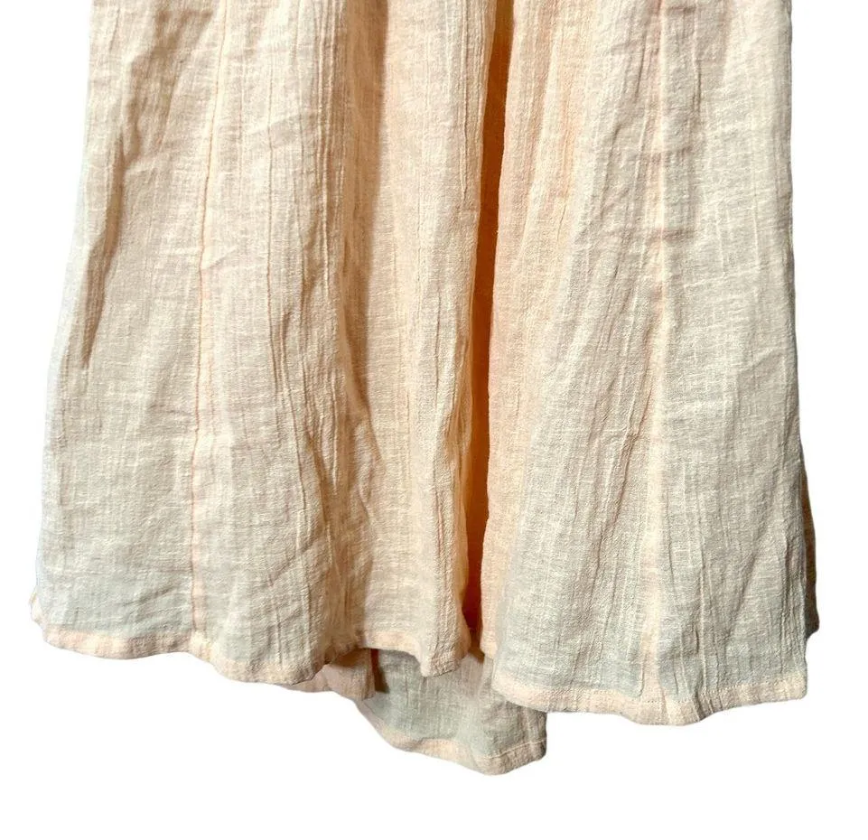 NEW Free People Peach Blissful Breeze Gauzy Tie Back Sundress Size Medium - Image 9