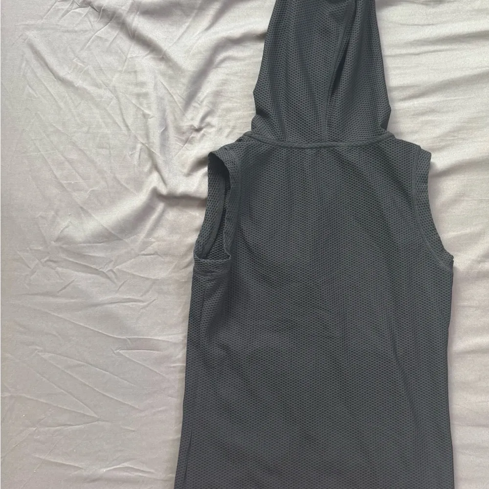 Black Hooded Women's Vest - Image 2