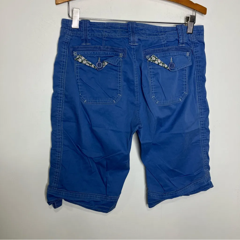 Aventura Y2K low rise blue Bermuda Shorts organic Cotton‎ women’s size 6 vintage - Image 5