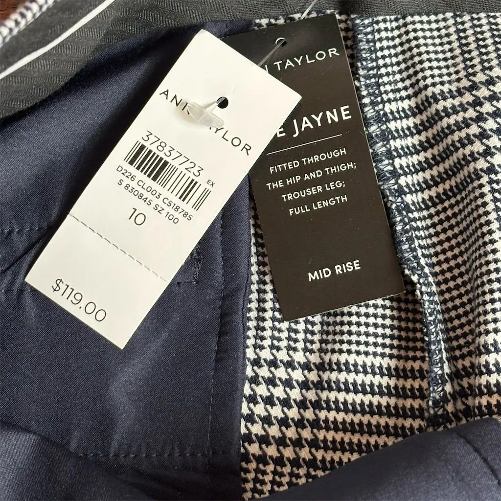 Ann Taylor Women's Glen Plaid Dress Pants Size 10 Multicolor Straight Leg - Image 6