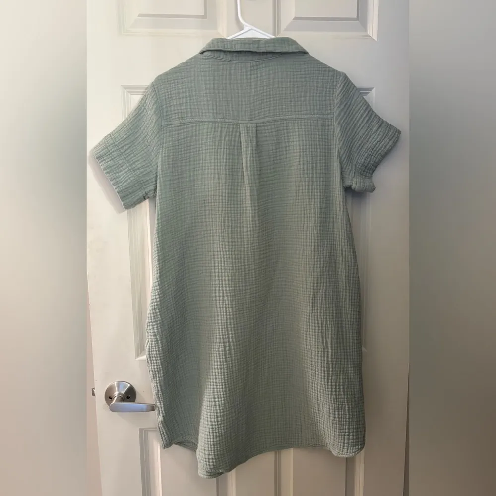 Three Dots Cotton Gauze Shirtdress in Pale Green, Size L - Image 6