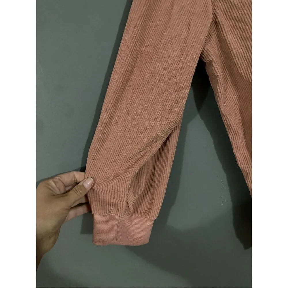 Boutique Pink Brown Ribbed Crew Neck Long Sleeve Top Sweater Size 5X - Image 3