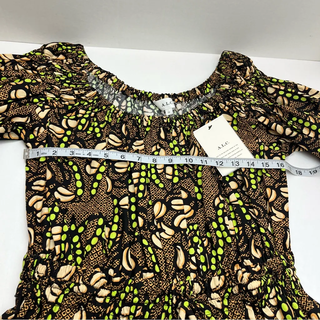 A.L.C. Maya Printed Mini Puffed-Sleeve Dress Womens Size 10 Brown Pockets NEW‎ - Image 6