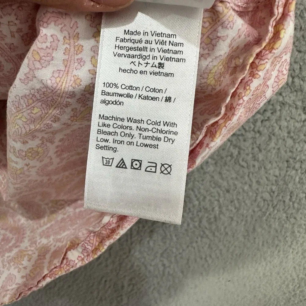 J.Crew Pajama Top Women Medium Pink Paisley Coquette Cottagecore‎ Lounge Preppy - Image 4