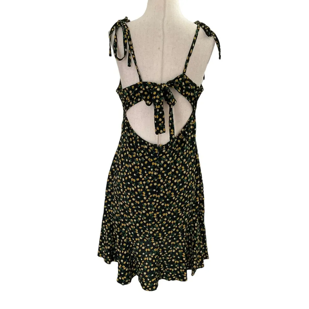 Wild Fable Black & Yellow Summer Dress Women Size Medium | 48-24 - Image 2