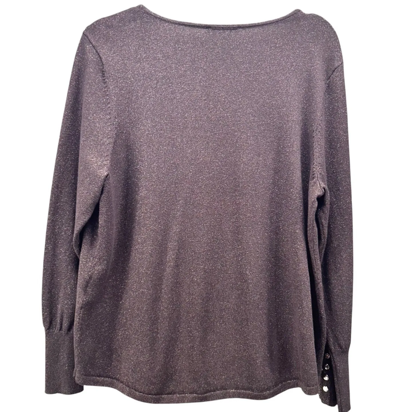 Chicos‎ Holiday Sweater Gray Large Or 2 - Image 3
