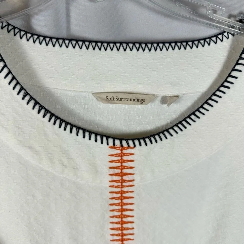 Soft Surroundings Women’s Tunic Shirt Top Longer Length Cream Thick Medium - Image 3