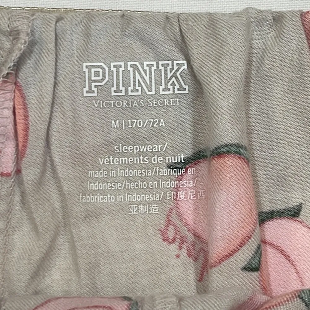 PINK | Flannel Boxy Fold-over Peach Print Pajama Shorts - Image 3