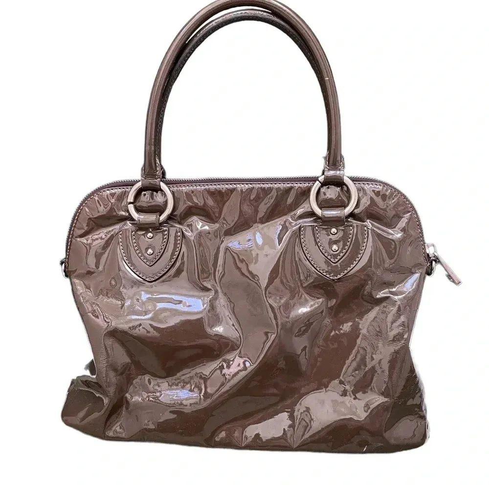 MARC JACOBS BROWN PATENT LEATHER BOWLING BAG - Image 2