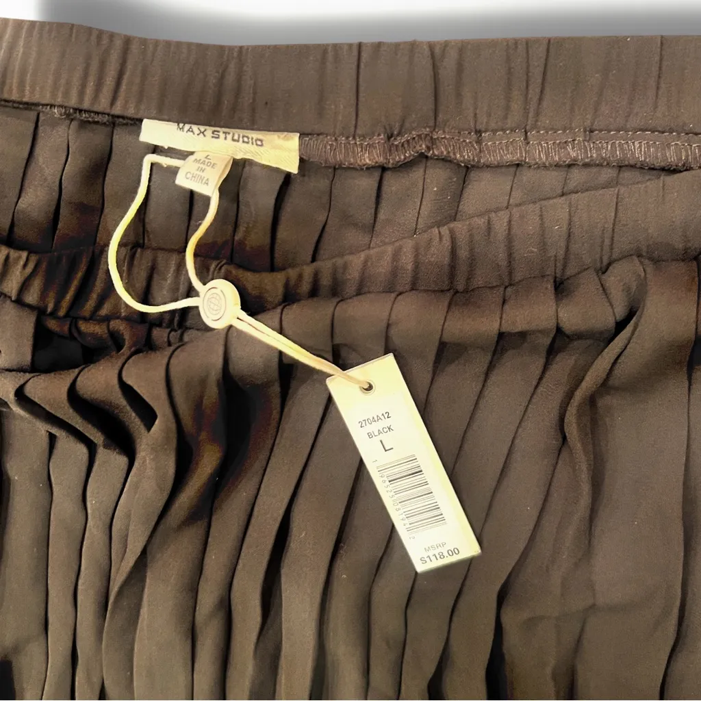 MAX STUDIO women skirt 2704A12 black polyester Sz L MRP $118 NEW WITH TAGS - Image 4