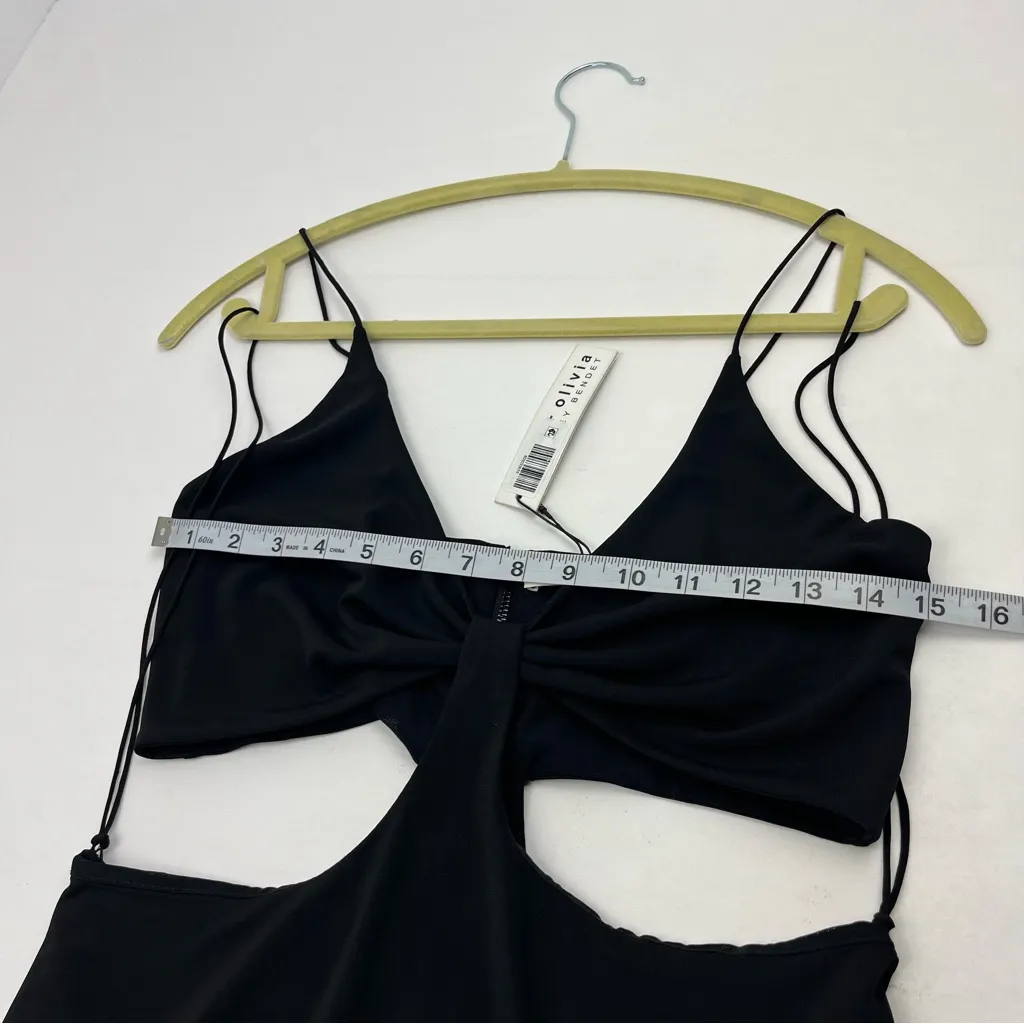 Alice + Olivia Womens Black Havana Cutout Mini Dress Size 12 Vacation‎ NEW - Image 8