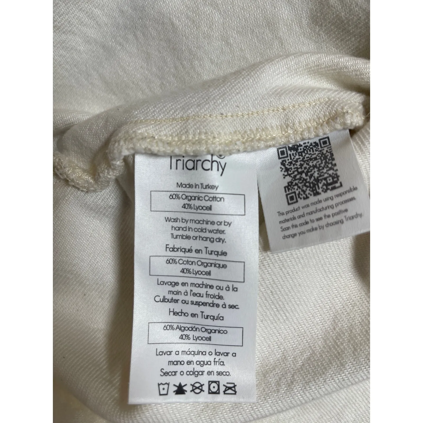 Triarchy Women's Cream Long Sleeve Denim Utility Button Down Shirt Top Size S - Image 5