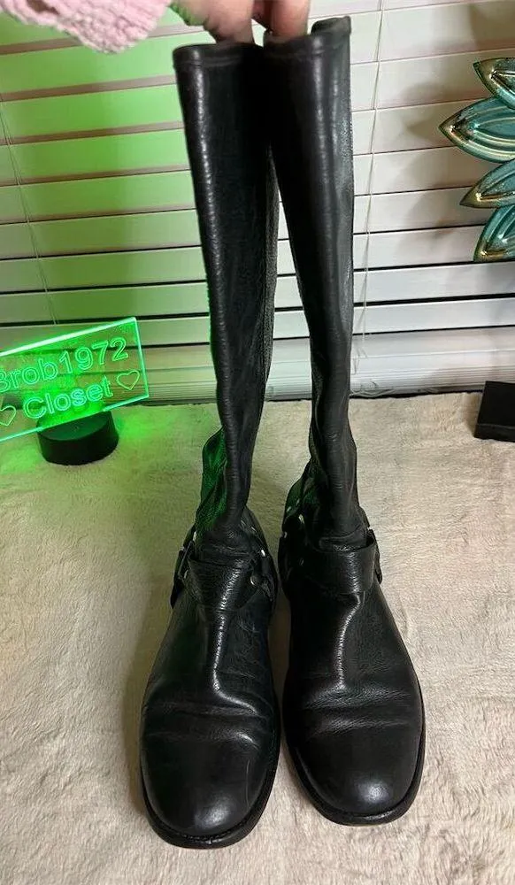 Frye Women's Phillip Harness Tall Riding Boots Black Size 8 B - Image 9