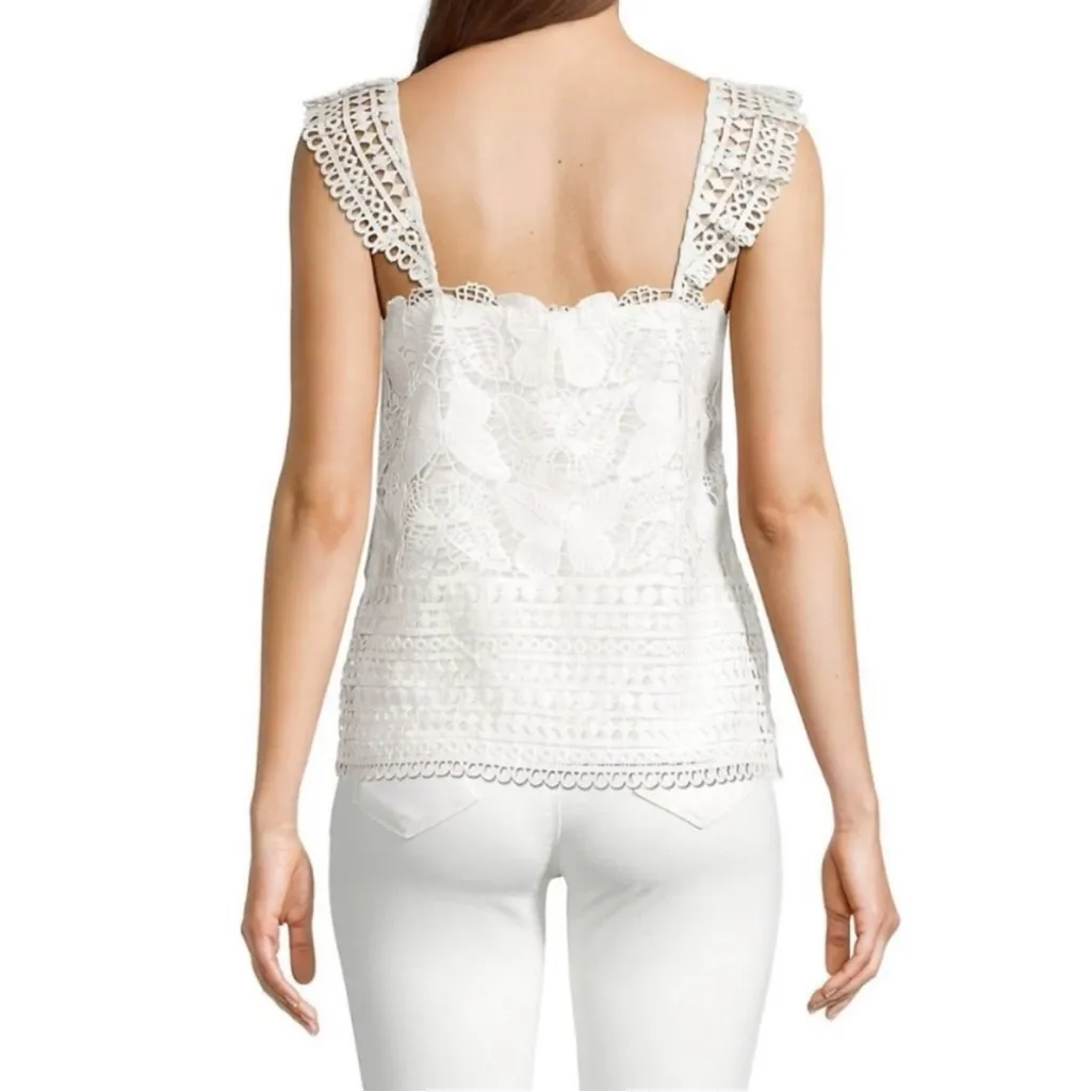 Lilly Pulitzer Azaria Too Fly Butterfly Lace Tank Top in Resort White Size Large - Image 2
