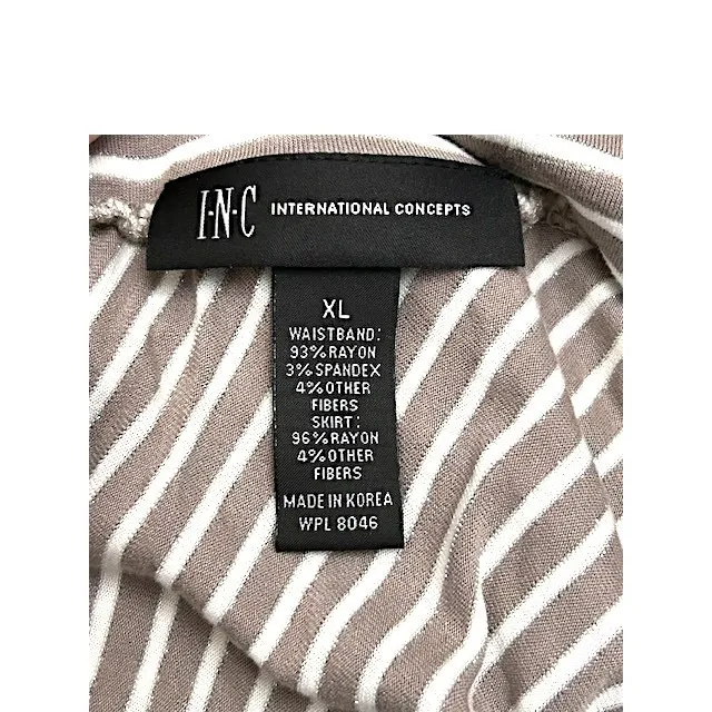 INC Striped Adustable Dress XL Sleeveless Tube Top Coastal Cruise Resort Elegant Brown - Image 3