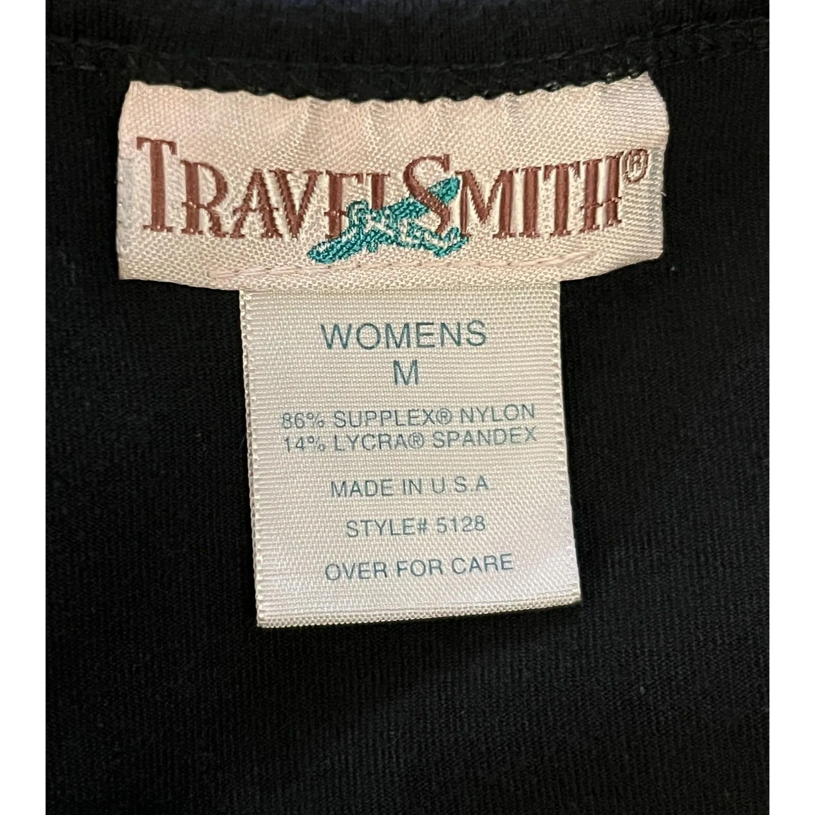 TravelSmith Dress Womens Medium Black Fit Flare Short Sleeve Stretch Nylon USA - Image 9