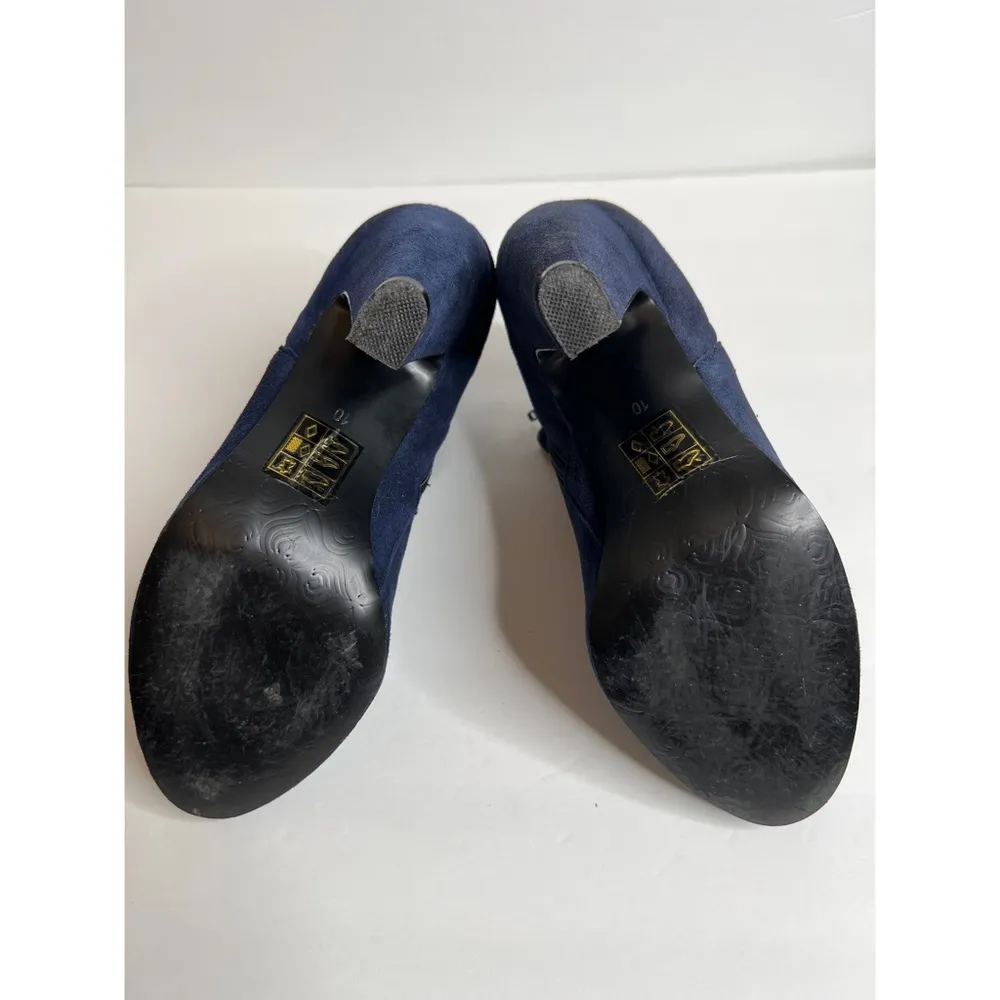 Steve Madden Pasionn Midnight Blue Suede Shoes  Ankle Booties Sz … - Image 14