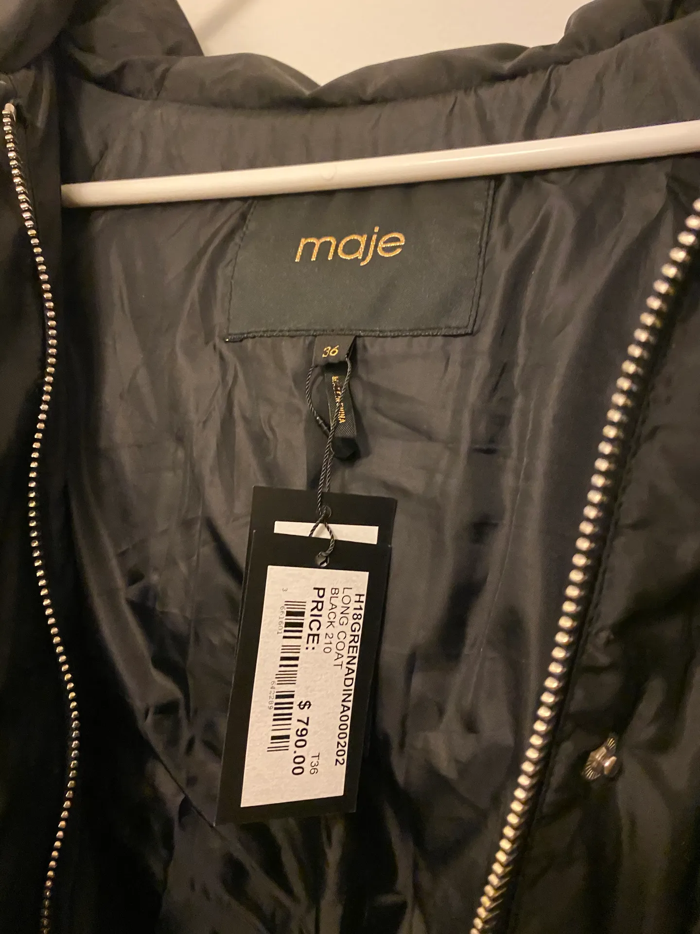 Grenadina Zip-detailed Quilted Shell Hooded Down Coat Black - Image 9