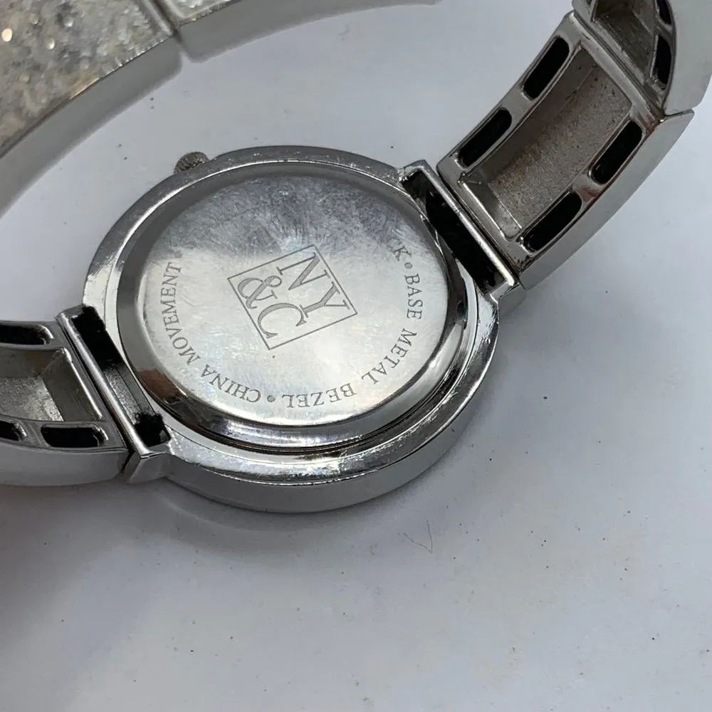 Ny & co ladies 35mm silver tone watch dial 7” w/battery - Image 6